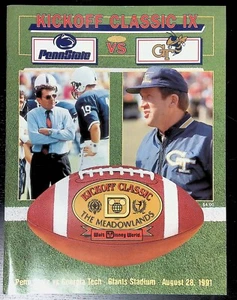 Penn State Vs Georgia Tech 1991 Kickoff programa de fútbol clásico - Imagen 1 de 2