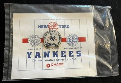 1997 NEW YORK YANKEES pin 1996 World Series set Chase Bank sponsor - Image 1 of 2