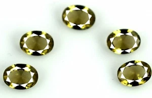 Naturale Ovale Fumoso Quarzo 4.60 KT / 5 Pezzi Misura Anello Gemma Lotto - Picture 1 of 5