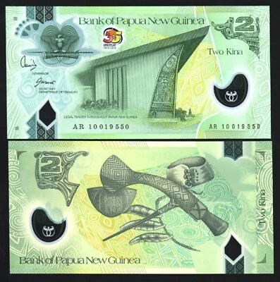 Papua New Guinea 2 KINA P-38 2010 COMMEMORATIVE 35th Any UNC Bird POLYMER NOTE - Image 1 of 3