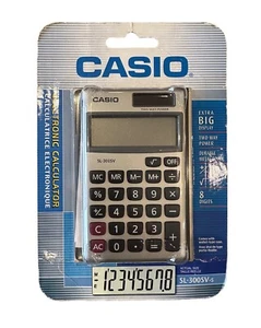 Casio SL-300SV-s Retro Vintage Calculadora Plateada Pantalla Grande En Caja - Imagen 1 de 7