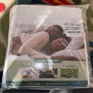 SafeRest Sleepure 100% Waterproof Full Size Quilted Mattress Protector NIP - Picture 1 of 3