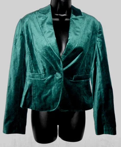 Vintage Velour Worthington Blazer Gr. 4 Neu mit Etikett Türkis Mischung gefüttert Taschen Colla - Bild 1 von 12
