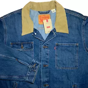 Levi's Denim Jacket NEW Trucker Corduroy Collar Big & Tall Men's Size 5XL - Picture 1 of 7