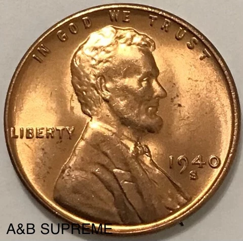 1940 S Lincoln Wheat Cent Bronze Penny Gem Bu Uncirculated Cover