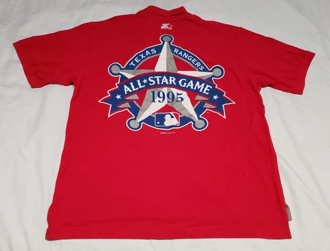 Texas Rangers 1995 MLB All Star Game Used Worn Volunteer Starter Polo Shirt XL Cover