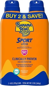 Banana Boat Sport Ultra LSF 50 Sonnenschutz Spray Doppelpack | Banana Boat Sonnencreme - Bild 1 von 2