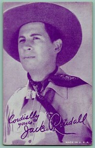Jack Randall Western Movie TV Star Cowboy Arcade Card  c.1940's A