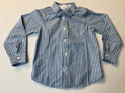 Jacadi Paris мальчиков синий зеленый и белый полоски платье рубашка размер 4 4A на пуговицах - Изображение 1 из 4