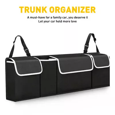 Back Seat Organizer Interior Accessories Car Trunk Storage Bag Oxford w/ 4Pocket - Image 1 of 4