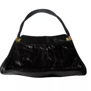 Vintage: Jane Shilton: Navy Blue Snakeskin Bag Leather Handbag Stunning RARE - Picture 1 of 10