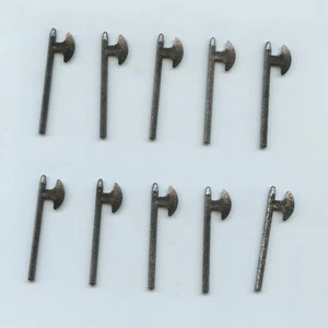 Lego x 10 Speckle schwarz-silber Minifigur, Waffe Axt, Hellebarde Burg - Bild 1 von 1