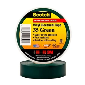 3M Scotch #35 Electrical Tape 10851-BA-10, 3/4" x 66' x 0.007", Green - Picture 1 of 1
