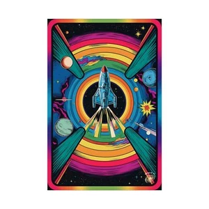 Vintage 1960s Style Starship Pop Art Poster, Dorm Decor, Bedroom Decor - Picture 1 of 9