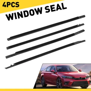 For 2016-21 Honda Civic Sedan 4pcs Weatherstrip Window Moulding Trim Seal Belt H - Picture 1 of 9
