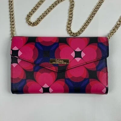 Trina Turk Chain Strap Pink floral crossbody shoulder bag wallet clutch New NWOT - Image 1 of 4