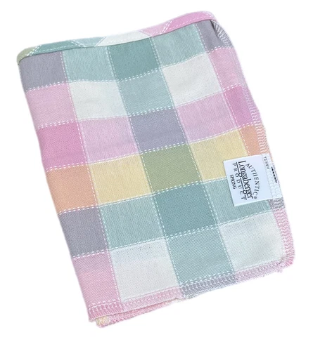 Longaberger Baskets Pastel Plaid Spring Basket Liner Cover