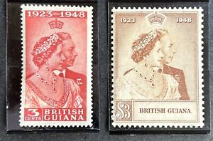 Br. Guiana: 1948 Silver Wedding Complete set 2, # 322-323 MNG, Lot #04-09216