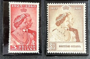Br. Guiana: 1948 Silver Wedding Complete set 2, # 322-323 MNG, Lot #04-09216 - Picture 1 of 3