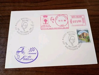 SCUDERIA FERRARI.ENZO FERRARI 100 ANNI  Municipality  Maranello  1998s Postcard - Image 1 of 2