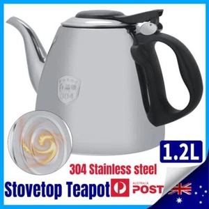 1.2L Kitchen Stainless Steel Stove Top Camping Picnic Kettle Teapot Coffee PotAU - Picture 1 of 12
