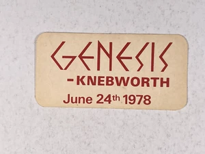 Genesis Phil Collins Pass Original Unused Knebworth June 24th 1978 - Photo 1/12