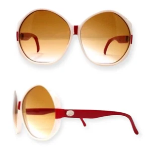 1980’s Jean Louise Scherrer Red & White Colorblock Sunglasses, Paris, France - Picture 1 of 5