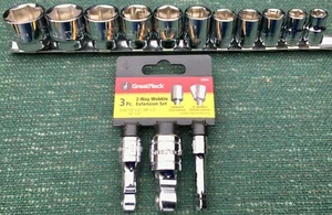 STANLEY 11 PC 3/8" DRIVE SOCKET SET OLDER STYLE PLUS 3 PC SET - 2-WAY EXTENSIONS - Foto 1 di 10