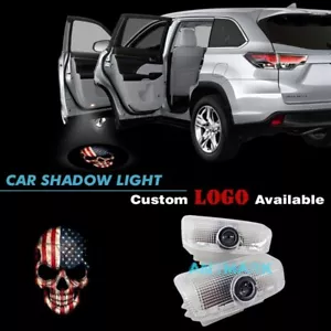 USA American Flag Skull Car Door Projector LED Welcome Shadow Light For Toy ota - Bild 1 von 9