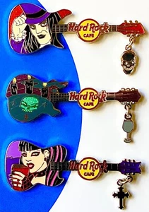 2007 guitarras góticas Hard Rock Cafe Online colgantes completo (3) pines juego Le - Imagen 1 de 4