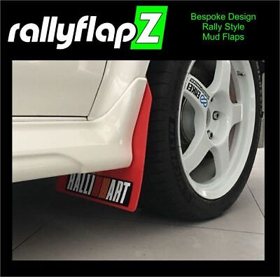 RallyflapZ Mudflaps Mitsubishi Lancer Evolution 4 Red 4mm PVC Ralliart White R&O • 70.96€