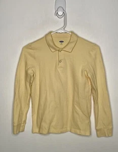Old Navy Polo Shirt Boys Size Medium 8 Long Sleeve Yellow School Uniform Flaw - Picture 1 of 5
