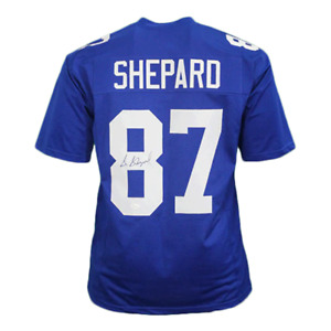 Sterling Shepard Autographed Pro Style Football Jersey Blue (JSA)