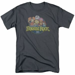Fraggle Rock Circle Logo T Shirt Mens Licensed Classic TV Show Charcoal