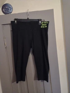 Pantaloni Capri Victoria Secret Rosa Yoga Nero Taglia Large - Foto 1 di 8