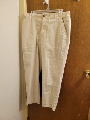 Sonoma Womens 14 White Oak Straight Pants Possibly Cropped Partial New Tag  - Image 1 of 4