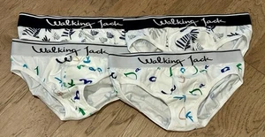 (4) Walking Jack Herren Slip Gr. Medium: Buchstaben Print und Farn Print *NEU* - Bild 1 von 5