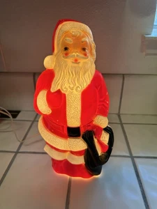 Molde soplado Empire Santa Claus 1968 vintage plástico iluminado 13" mesa FUNCIONA - Imagen 1 de 11