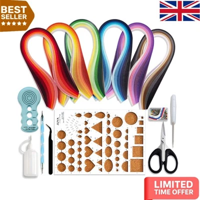 Versatile Paper Quilling Kit - 30 Colors, 600 Strips, 8 Tools & Quilling Board - Image 1 of 4