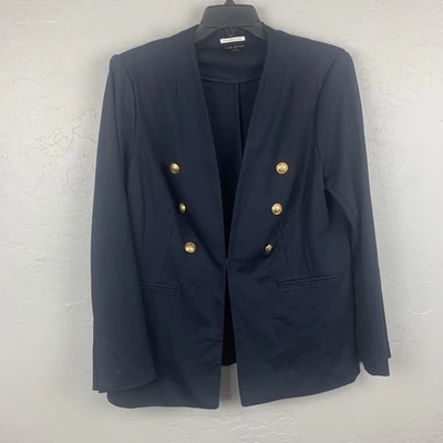 Blazer Lane Bryant Feminino 18 Azul Marinho Bryant Blazer Dourado Jaqueta Botão - Imagem 1 de 4