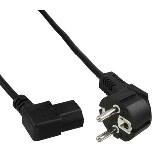 InLine Netzkabel Schutzkontakt auf Kaltgerätestecker C13 links abgewinkelt 0,5m - Bild 1 von 1