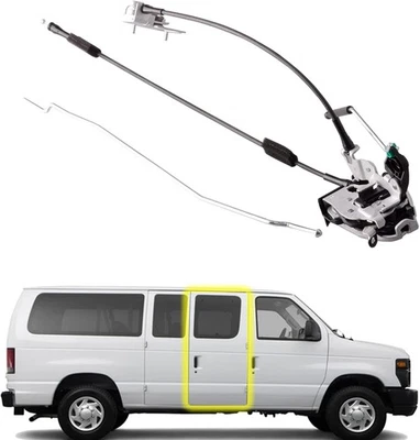 Conjunto de pestillo de puerta con bisagras laterales compatible para Ford E150 E250 E350 lado derecho do... Foto 1 de 4