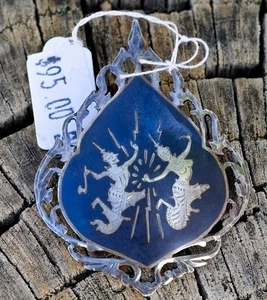 JOYERÍA VINTAGE Broche Plata de Ley .925 Bailarines Hecho en Siam - Imagen 1 de 3