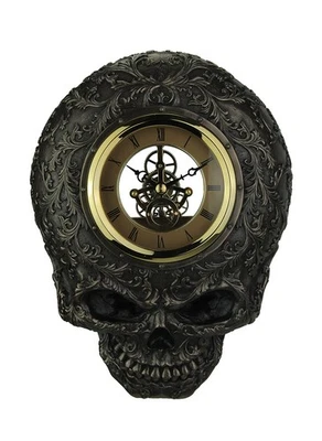 Reloj de pared plano sonriente decorado calavera cara transparente Foto 1 de 3