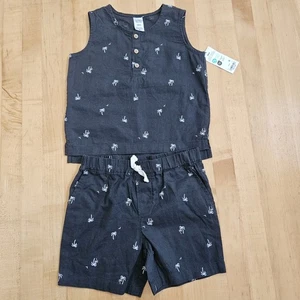 Carter's Child of Mine Baby Boy Outfit Set 2-Piece Palm Trees Sz 24 Months - Picture 1 of 15