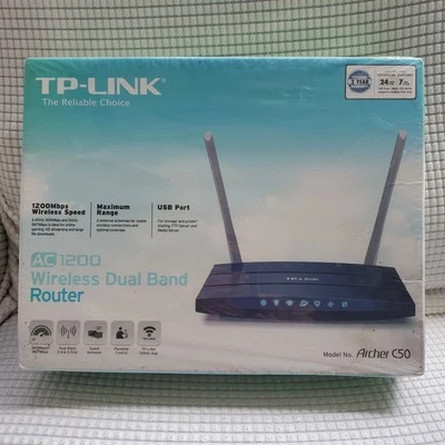 TP-LINK Ac 1200 Wireless Dual Band Router Model C50 New Unopened Box  - Image 1 of 4