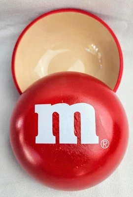 Plato de caramelo M&M cuenco de cerámica roja ¡parece un gran M&M!  NOS 5" Foto 1 de 4