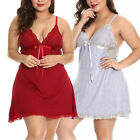 Plus Size Sexy Lingerie Women’s Cotton Blend Babydoll Dress Chemise Sleepwear US