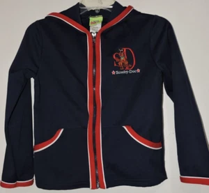 SCOOBY-DOO FULL ZIP 100% POLYESTER NAVY EMBROIDERED HOODIE SZ 10-12 UNISEX KIDS - Picture 1 of 4