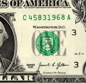 1968 Year Note Fancy Serial Number One Dollar Bill - Picture 1 of 11